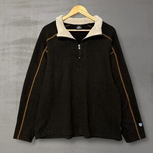 Kuhl Black Zip Up Sweater with Tan Accents